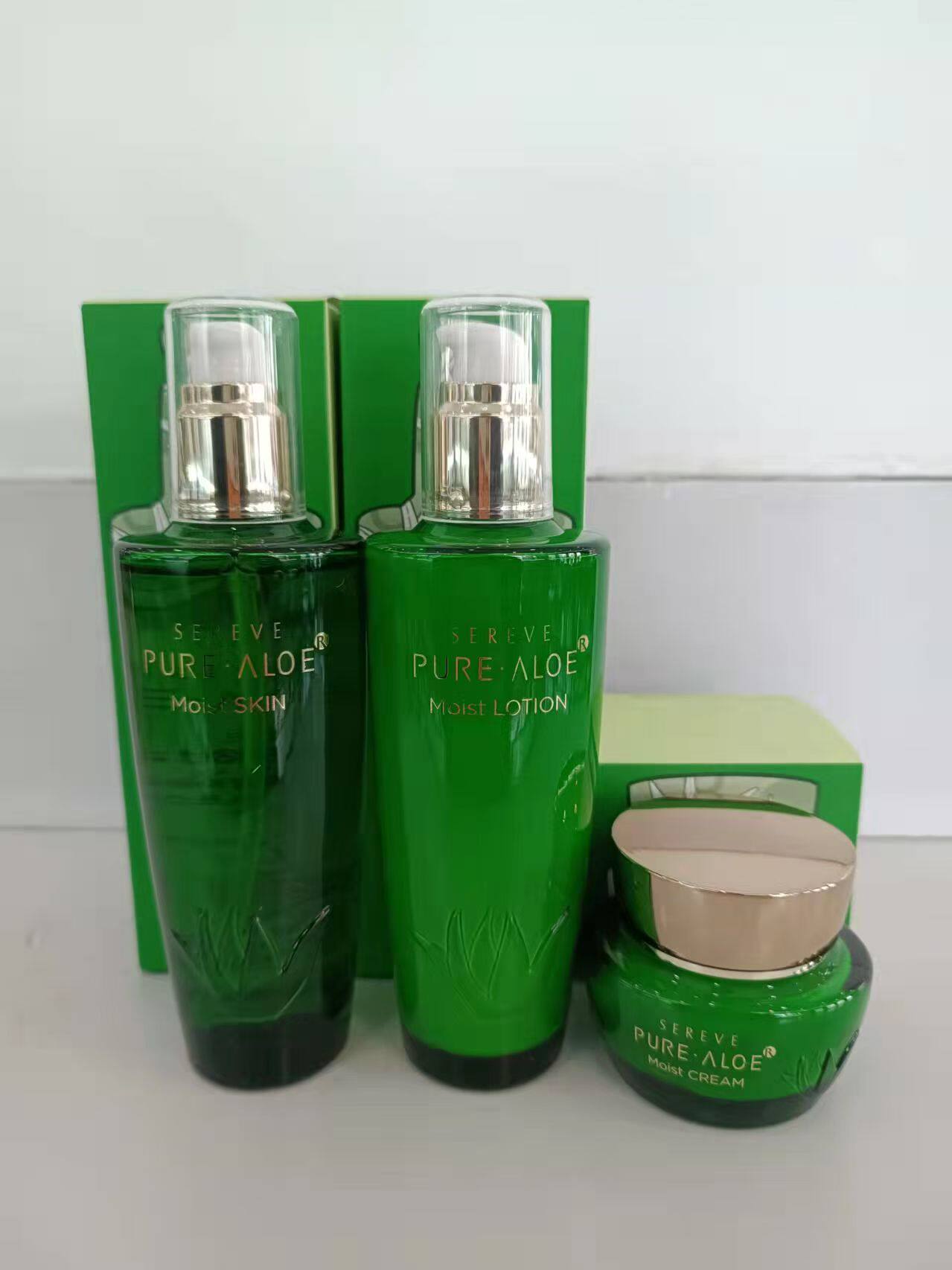 韩国原装正品金正文芦荟纯晶水乳霜单瓶 补水保湿滋润舒缓镇定