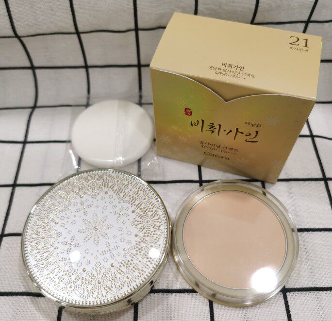 韩国高丽雅娜翡翠佳人防日微珠光粉饼干粉定妆粉细腻遮瑕带替换