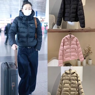 高端95白鹅绒排骨羽绒服休闲韩版泡芙轻盈保暖连帽女装冬加厚外套