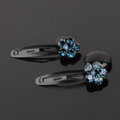 发夹发饰刘海夹2025春上新一字夹水钻花朵对夹边夹女头饰简约发卡