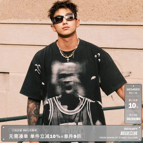 RESERFF FLASHING 幻影之夜 复古水洗印花短袖 VINTAGE BOXY TEE
