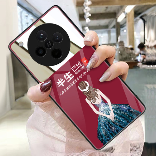 半生已过适用oppofindx8手机壳玻璃带镜子镜面findx7pro补妆镜x6照片定制小众男女