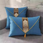 新中式 棉麻沙发抱枕含芯可定做长方形靠垫加厚靠枕床头大靠背四季