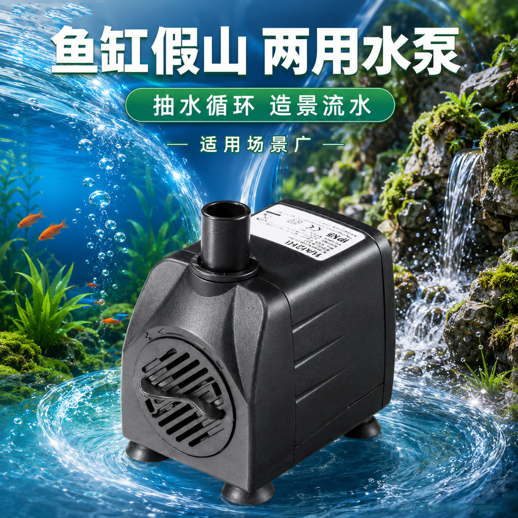 造景鱼缸潜水泵底吸换水过滤图片