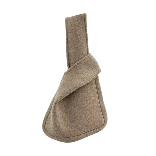 工匠精神纯山羊绒针织手袋新款秋冬新款百搭手提包简约套结手腕包