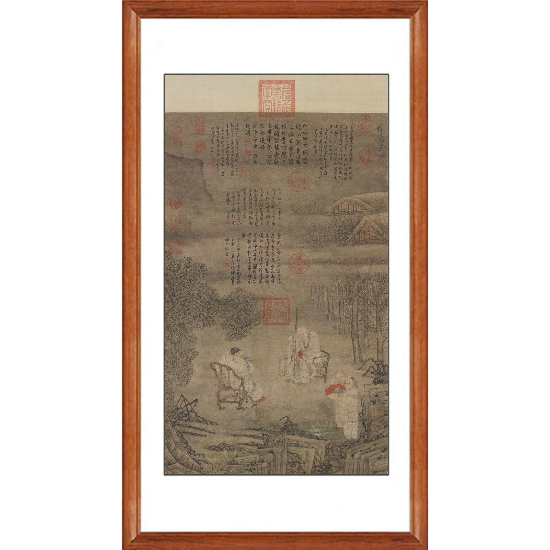崔子忠苏轼留带图字画挂画客厅人物画像书法装饰画非手绘竖版卷轴