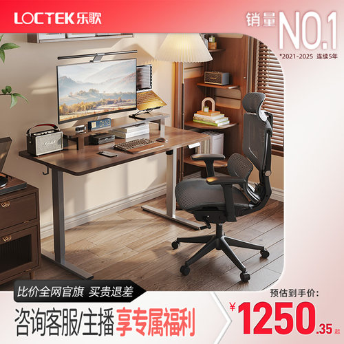 Loctek/乐歌E2升降桌实木橡胶木
