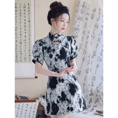 短款小个子日常可穿年轻款少女新中式国风改良旗袍2024年新款优雅