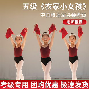 五级农家小女孩手绢花舞蹈考级专用四级大公鸡爱美丽秧歌八角巾