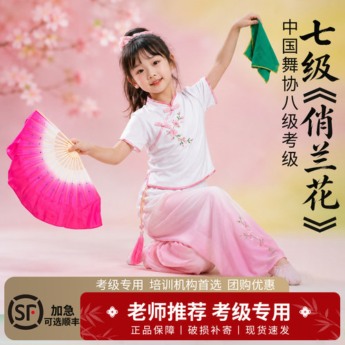 舞蹈考级专用舞蹈扇手绢花道具