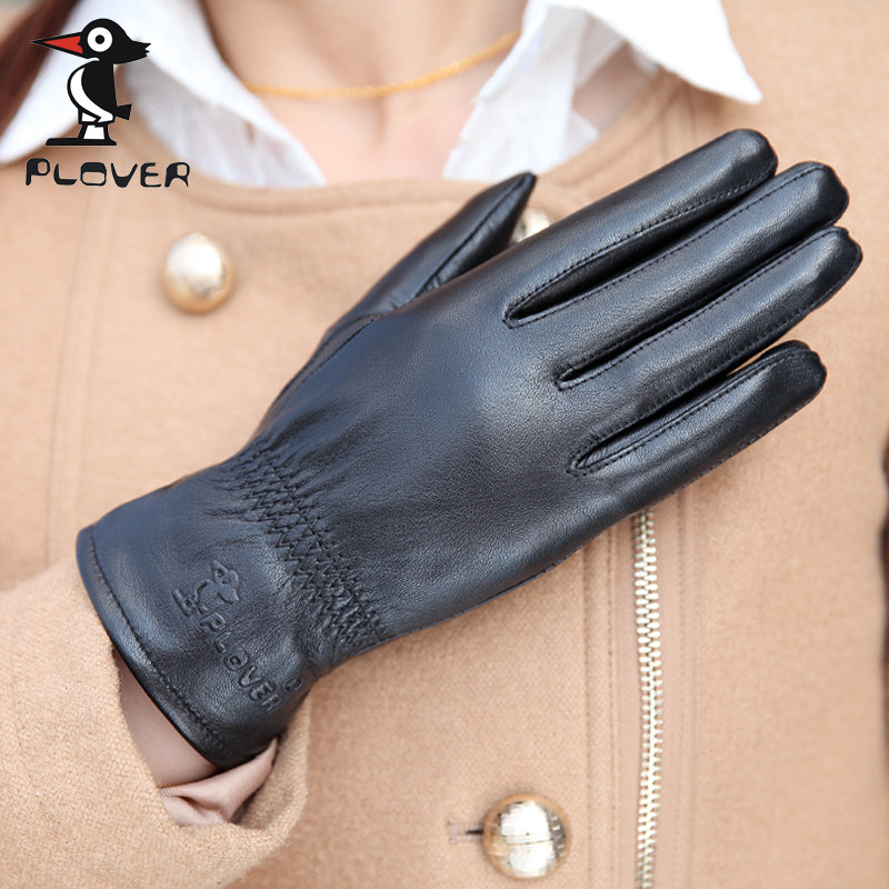 啄木鸟女士加绒冬季防寒皮手套