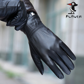 啄木鸟触屏山羊皮手套男士 秋冬保暖真皮手套骑车手套加绒加厚手套