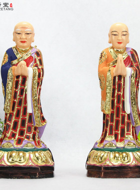 中式风敦煌彩迦叶尊者桌面佛像