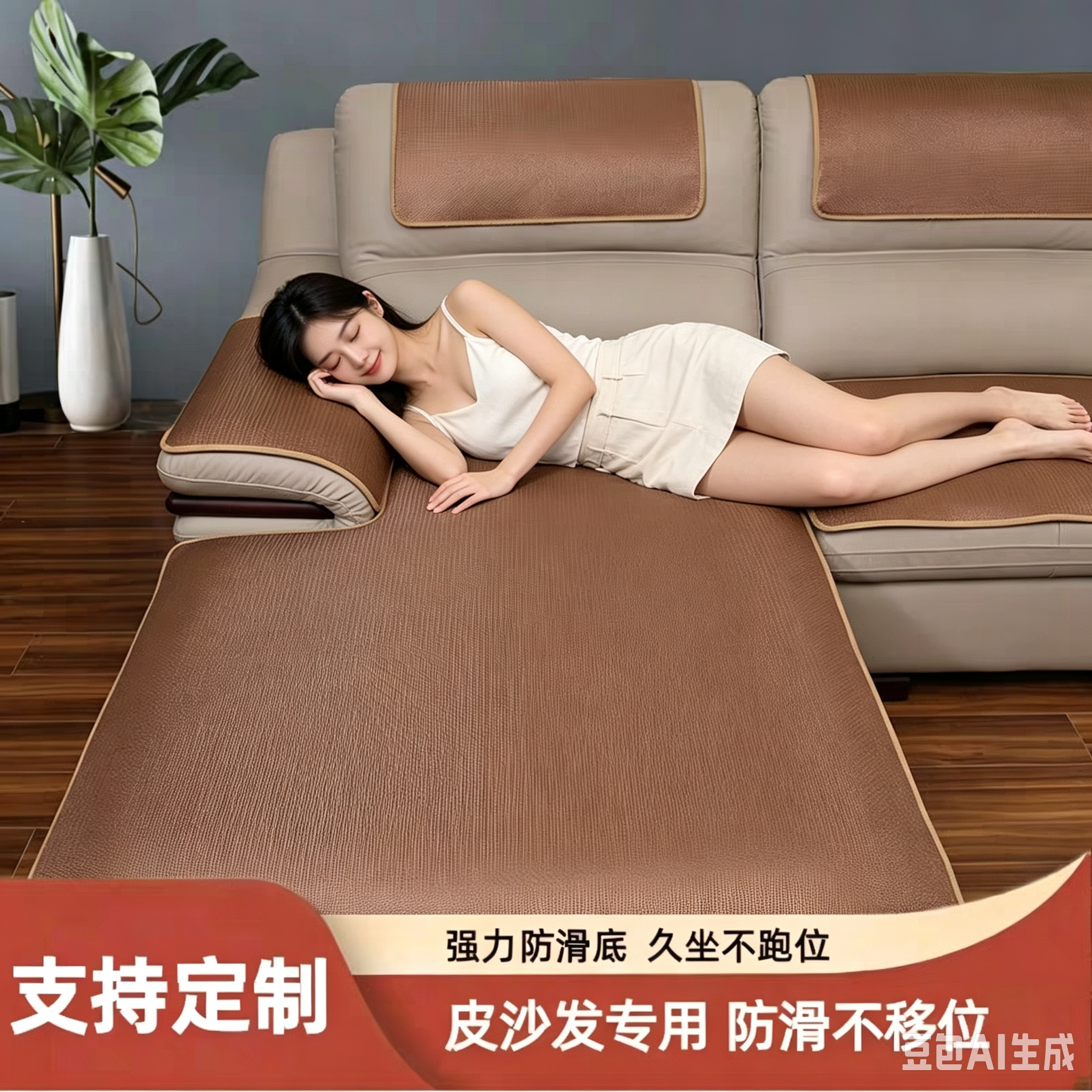 四季通用真皮沙发垫防滑简约坐垫家用客厅皮沙发专用沙发垫子定做