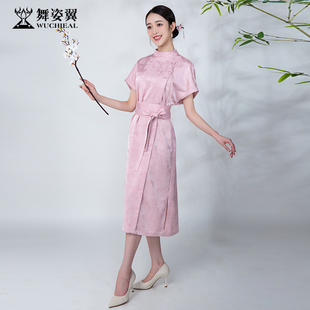 舞姿翼原创2024新款中式连衣裙套装中国风名媛形体仪态服新中式1