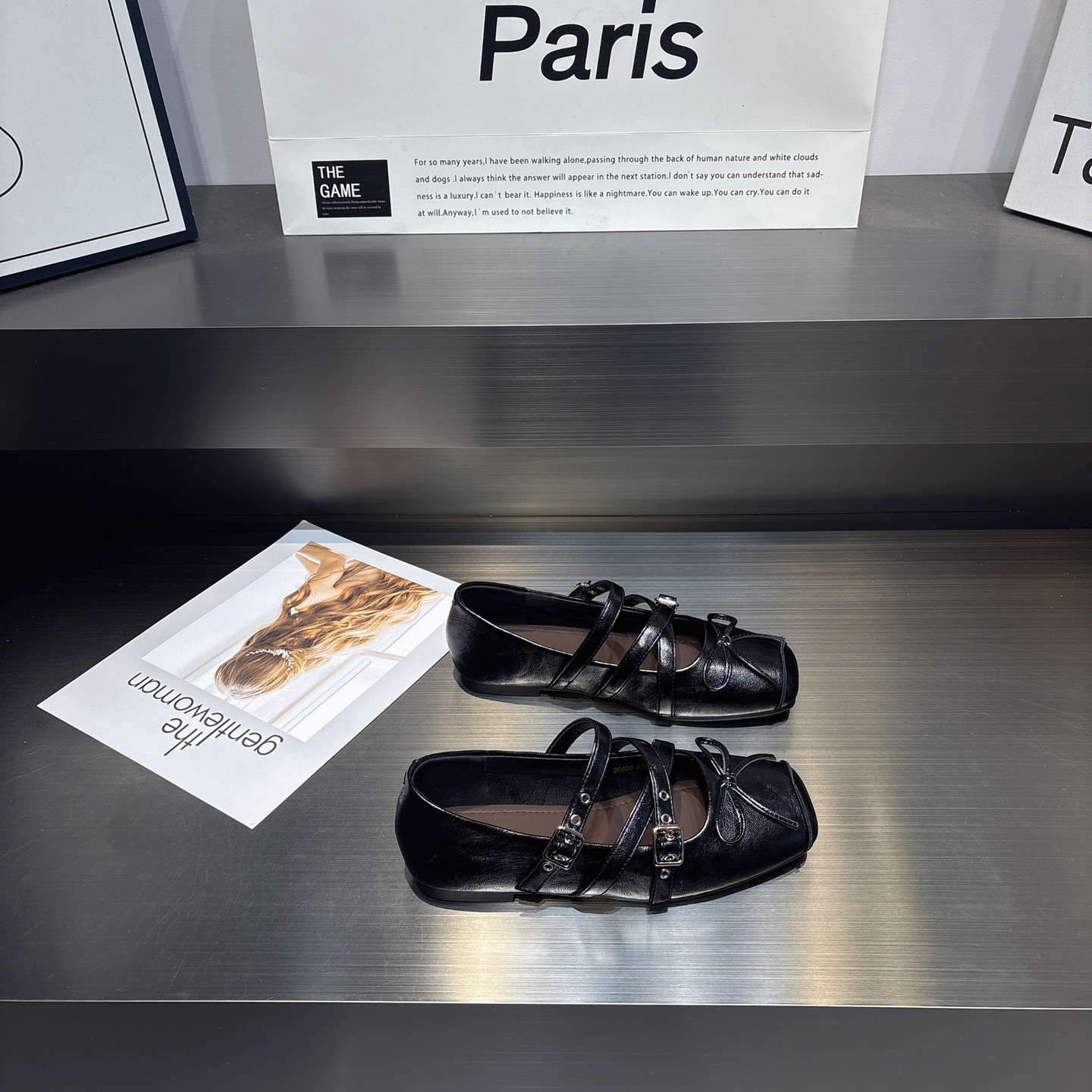 蝴蝶结方头浅口银色玛丽珍鞋女2026新款交叉带舒适软底芭蕾鞋单鞋,女鞋,玛丽珍鞋,淘宝优惠券,粉丝福利购,淘宝优惠卷