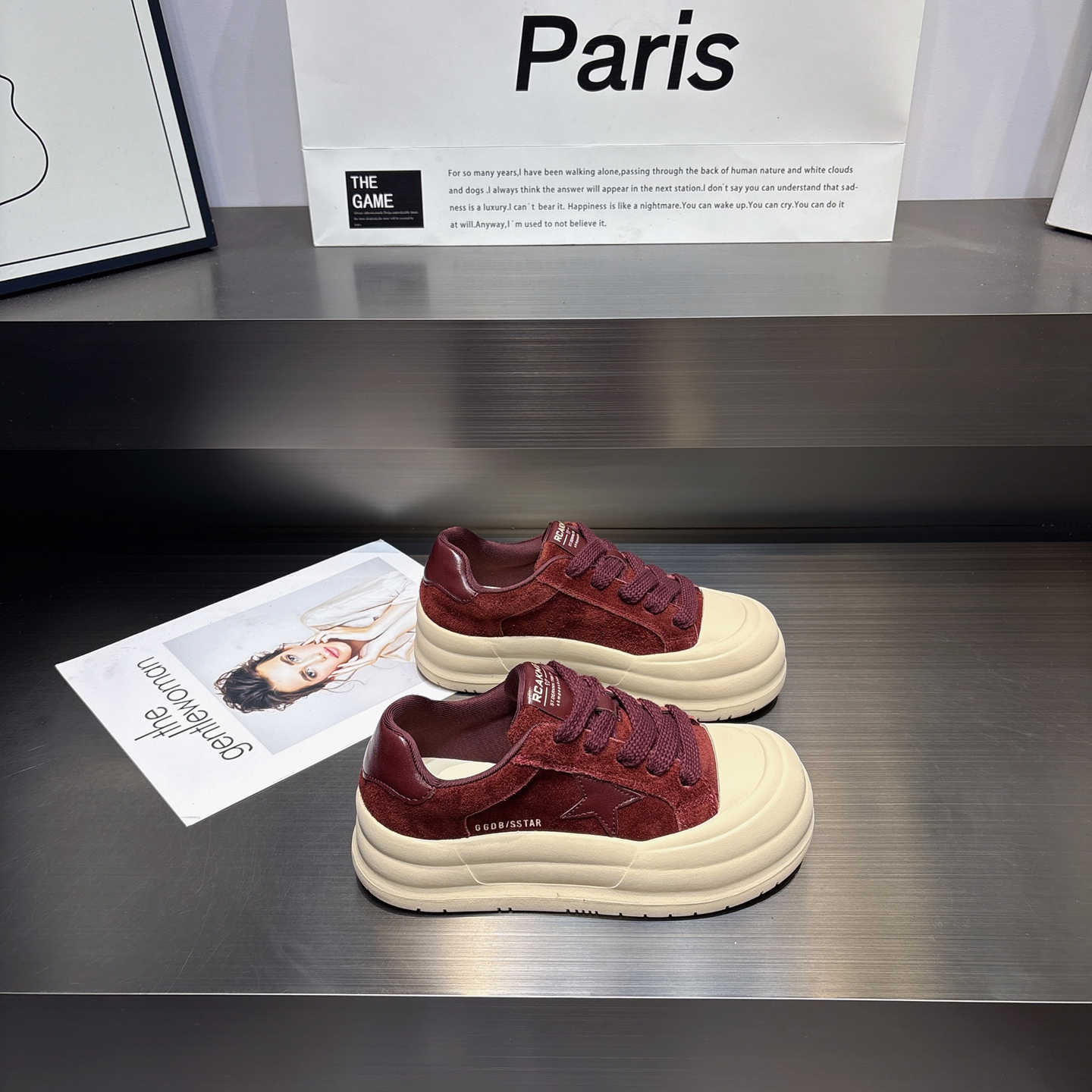 真皮增高透气舒适软底星星鞋