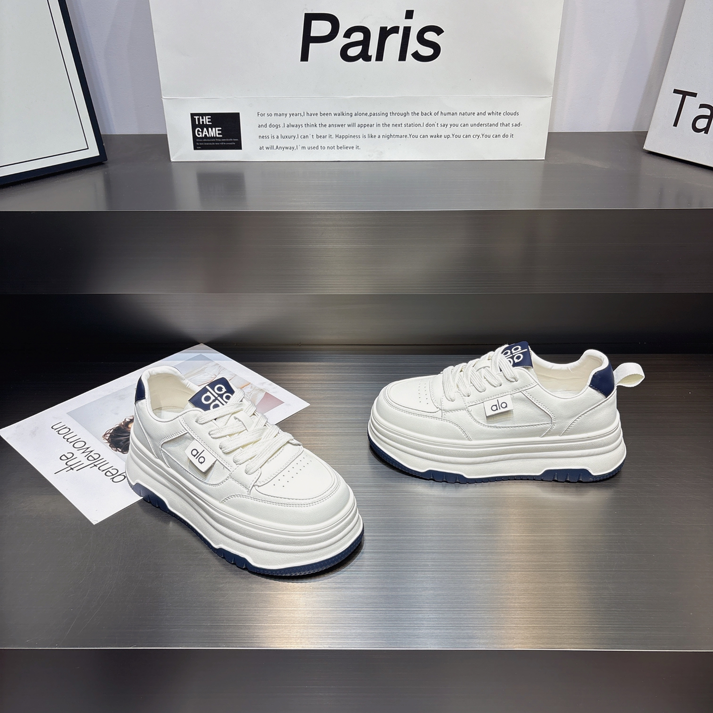 真皮增高透气舒适软底小白鞋