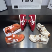 马上有钱 真皮增高刺绣德训鞋 女2026春款 百搭显瘦软底运动鞋 女