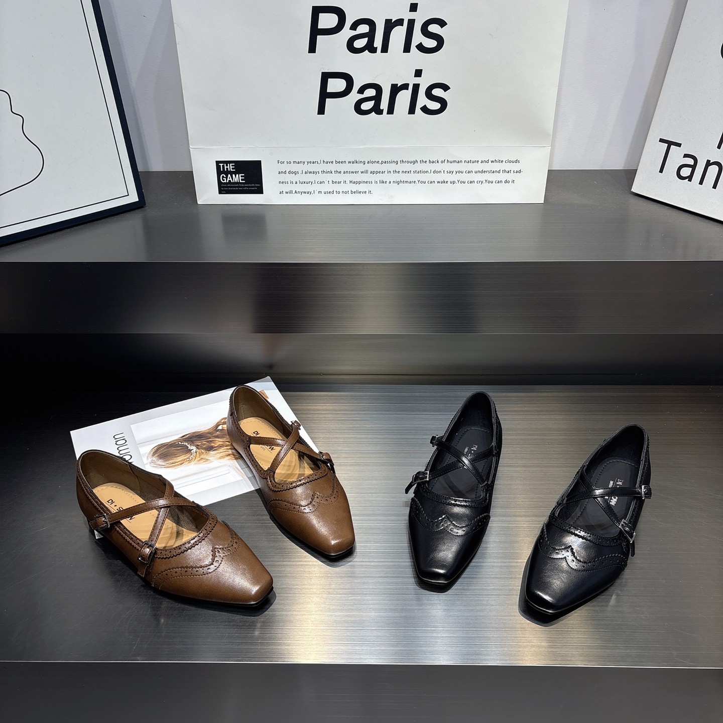 法式交叉带尖头浅口玛丽珍鞋女2026新款时尚百搭复古小皮鞋单鞋女,女鞋,玛丽珍鞋,淘宝优惠券,粉丝福利购,淘宝优惠卷