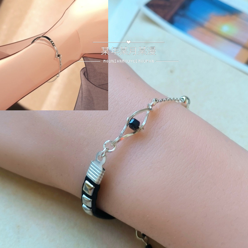 恋与制作人周边 凌肖知我疏狂卡面同款手链发夹女主COS手串手饰品