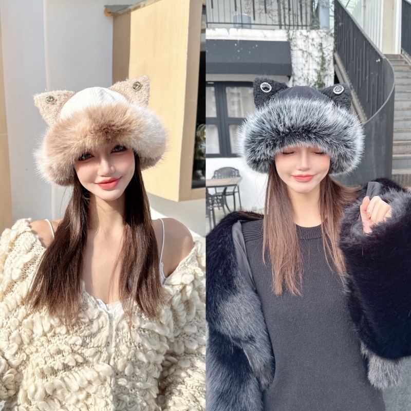 CREAMPP 原创设计师秋冬毛呢环保皮草立体耳朵猫咪渔夫帽加绒盆帽,服饰配件/皮带/帽子/围巾,帽子,淘宝优惠券,粉丝福利购,淘宝优惠卷