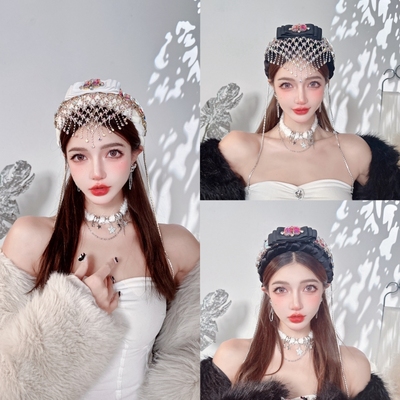 CREAMPP网钻帘天鹅绒编织头饰