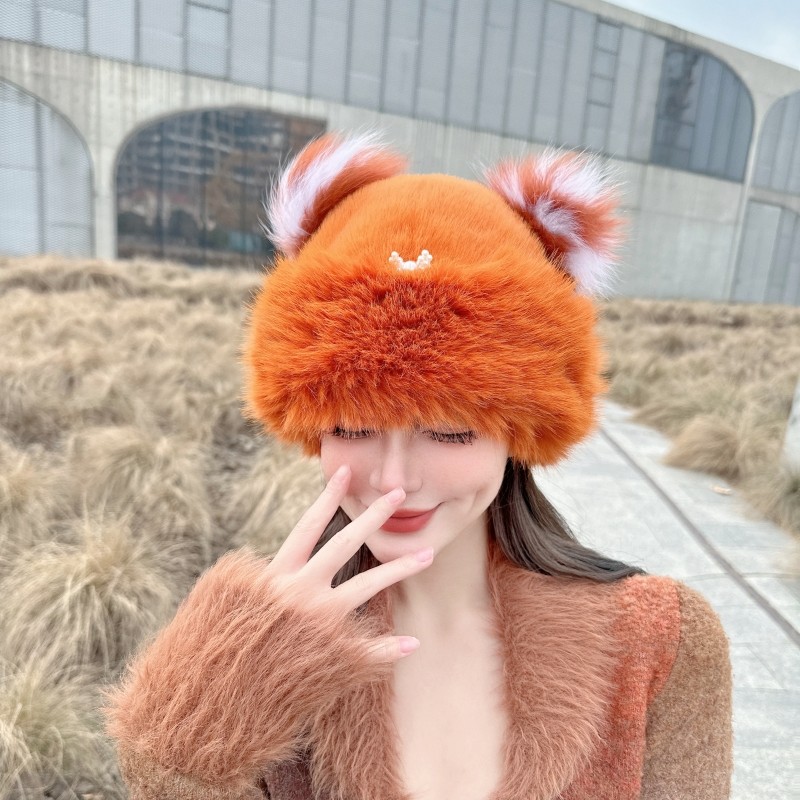 CREAMPP 独立原创限量贺岁小狐狸皮草贝雷帽狐狸毛球可爱耳朵盆帽,服饰配件/皮带/帽子/围巾,帽子,淘宝优惠券,粉丝福利购,淘宝优惠卷