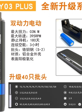 JAKEMY杰科美电动螺丝刀充电式小型迷你扭力可调JM-Y02PLUSY03Y05