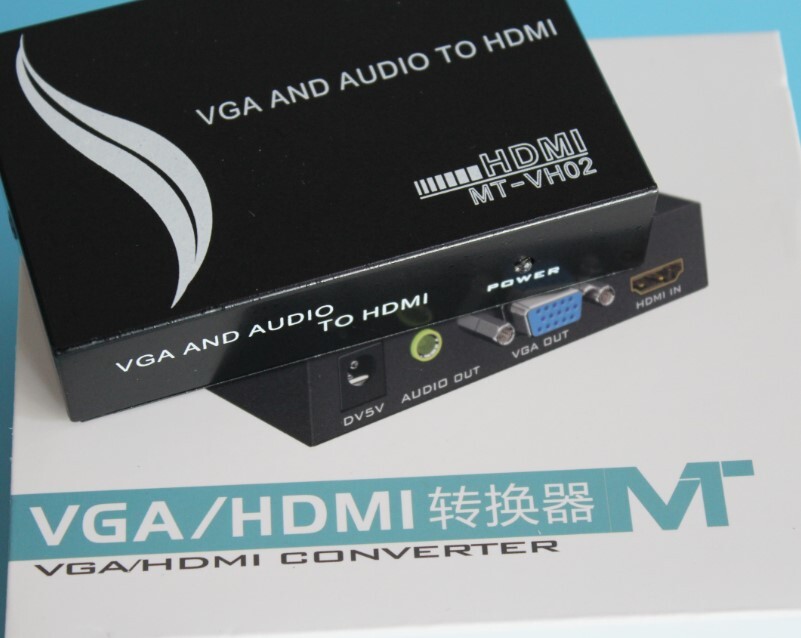 迈拓MT-VH02视频转换VGA转HDMI转换器电脑转高清接电视配5V电源