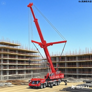 宇星模王格鲁夫吊车巨大型移动起重机积木拼装MOULD KING 17065