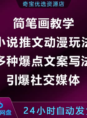 简笔画教学,小说推文动漫玩法,多种爆点文案写法,引爆社交媒体
