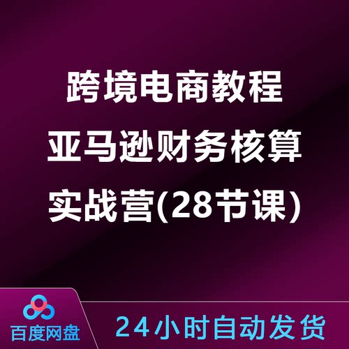 跨境电商教程：亚马逊财务核算实战营（28节课）