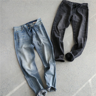 FOG复线 男款2色重磅面料猫须痕水洗做旧基础直筒牛仔裤