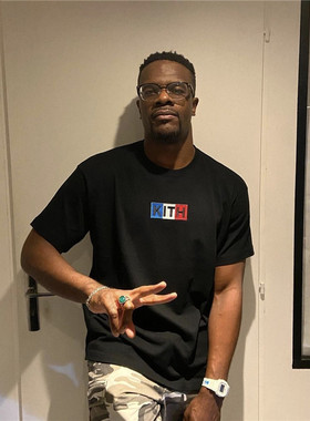 KITH BOX经典方块刺绣红白蓝色法国限定短袖T恤 男女同款宽松版型