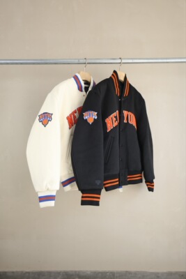 KITH 球队联名款毛巾字母刺绣厚实内夹棉毛呢棒球服夹克外套