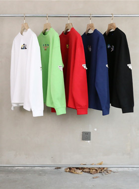 INS火爆 AE电影海报款绿肌肉男长袖薄款卫衣 男女同款宽松版型