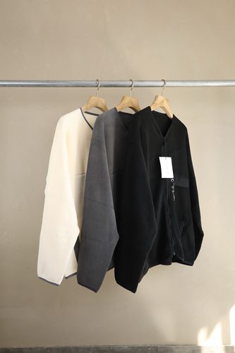 日系高端山系AND WANDER男款户外机能保暖羊羔绒拉链开衫卫衣外套