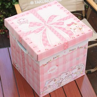 蝴蝶结小羊礼盒空盒子箱子礼物盒零食收纳盒整理盒包装盒圣诞节女