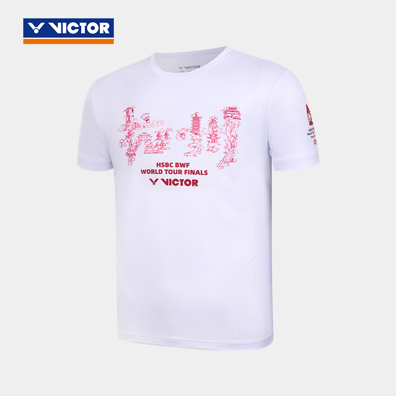 世界羽联巡回总决赛victor胜利羽毛球服男女款速干运动短袖WT2501