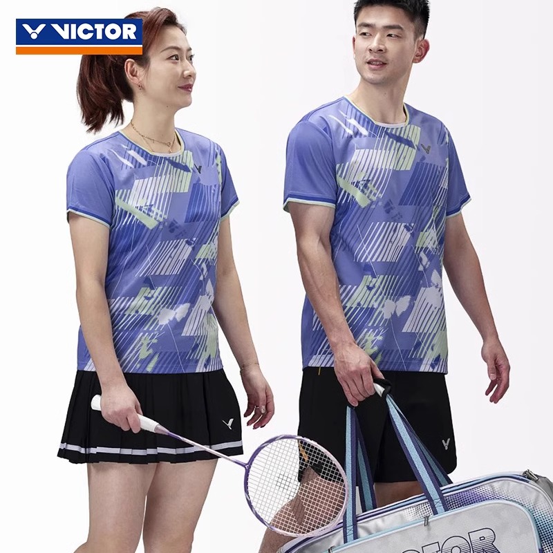 2025新款victor胜利羽毛球服男女黄雅琼郑思维同款短袖套装运动服