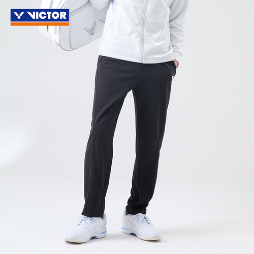 2025新victor胜利羽毛球服男女款秋冬直筒运动裤子针织长裤P55803