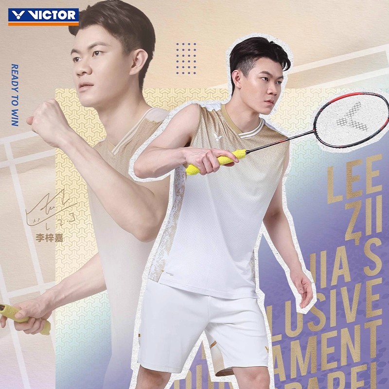 2025victor胜利羽毛球服李梓嘉同款大赛服男女速干透气短袖威克多