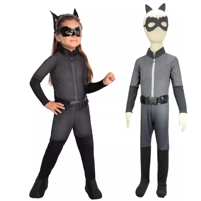 万圣节cosplay儿童服装 猫女扮演 CAT WOMAN  蝙蝠侠猫女 扮演服