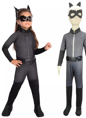 万圣节cosplay儿童服装 猫女扮演 CAT WOMAN  蝙蝠侠猫女 扮演服
