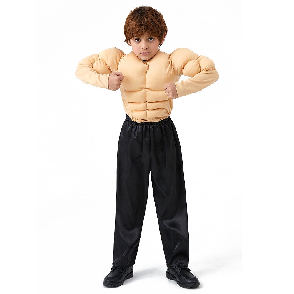 六一节cosplay成人肌肉装肌肉男t恤 儿童派对角色扮演 腹肌t恤