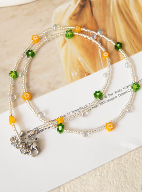 原创锁骨链PUPU进口米珠保色好女