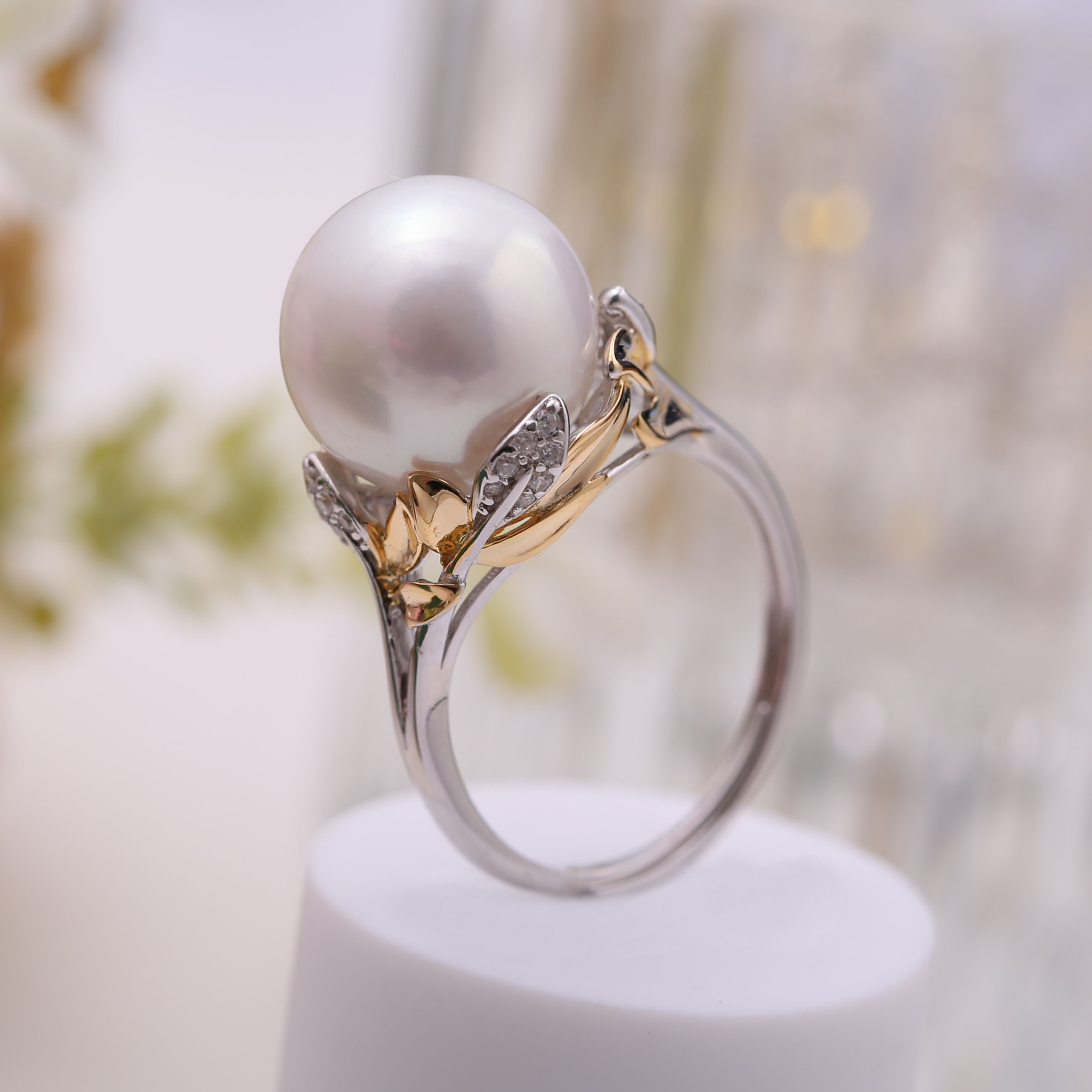 s925纯银k金工艺时尚戒指托