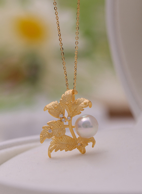 s925纯银麻纱时尚大气叶子吊坠