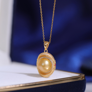 DIY珍珠配件s925纯银拉丝招财进宝元 11mm 宝吊坠项坠项链坠空托9